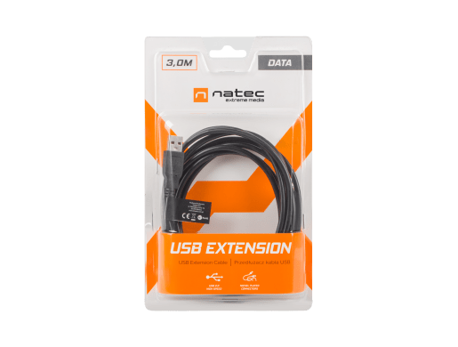 USB-A M/F 2.0 CABLE 3M BLACK