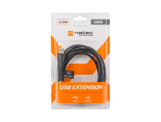 USB-A M/F 2.0 CABLE 3M BLACK