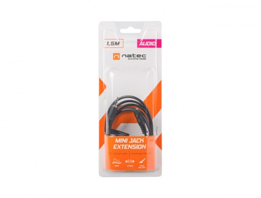 MINIJACK 3.5MM M/F CABLE 1.5M