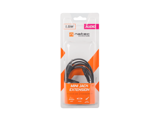 MINIJACK 3.5MM M/F CABLE 1.5M