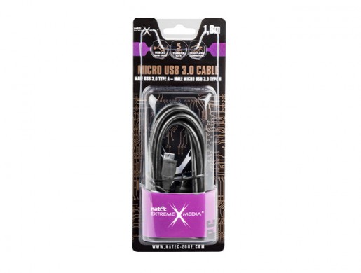 USB MICRO(M)->USB-A(M) 3.0 CABLE 1.8M