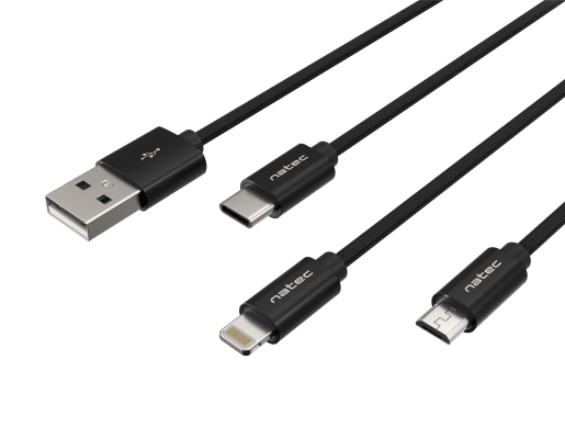 PRATI USB MICRO(M)+LIGHTNING(M)+USB-C(M) 3IN1 CABLE