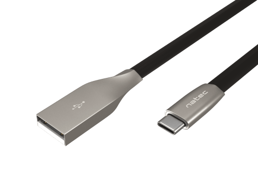 PRATI USB-C(M)->USB-A(M) 2.0 CABLE 1M BLACK METAL NATEC PRATI