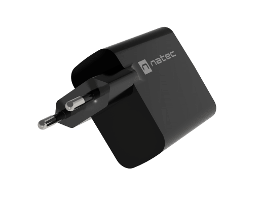 RIBERA GAN 1X USB-A + 1X USB-C 65W BLACK
