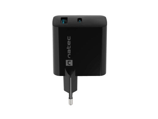 RIBERA GAN 1X USB-A + 1X USB-C 65W BLACK
