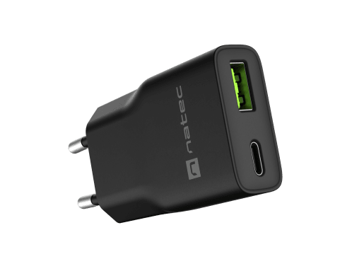 RIBERA GAN SLIM 1X USB-A + 1X USB-C 20W