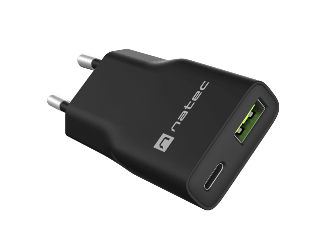 RIBERA GAN SLIM 1X USB-A + 1X USB-C 20W